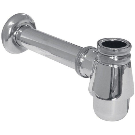 Nemo Skill Siphon pour bidet avec tuyau d'évacuation 5/4"xD32mm sans bonde avec rosace chrome