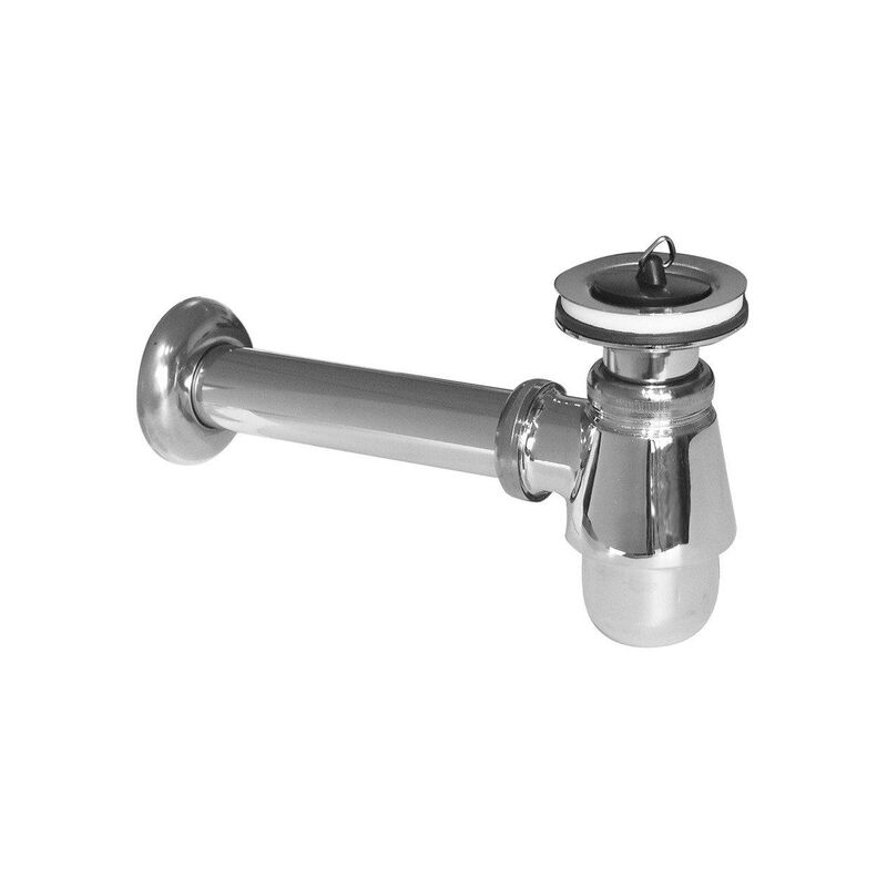Nemo Skill Siphon pour bidet avec tuyau d'évacuation 5/4"xD32mm avec bonde et rosace chrome