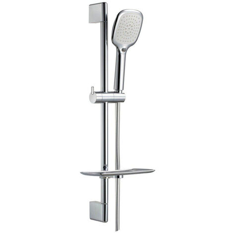 Nemo Spring Poggio set de douche complet 65cm avec fixations 3 jets avec curseur flexible synthétique lisse avec porte savon chromé