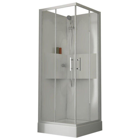 Pare-baignoire Angulaire Forte - 70x150cm, Porte Centrale, PVC Blanc (neuf)