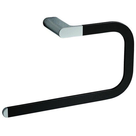 Nemo Stock Scura Anneau porte-serviette 28x16x8cm laiton chromé noir soft touch