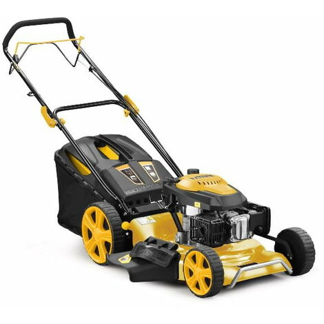 Nemura – Tondeuse thermique autotractée 196cc – Largeur de coupe 53cm – Bac de ramassage 70L – Hauteur de coupe réglable 25-75mm – Fonction mulching - 196cm3