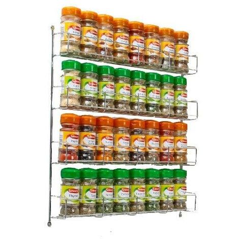 Neo 4 Tier Spice Rack For Kitchen Door Cupboard or Wall