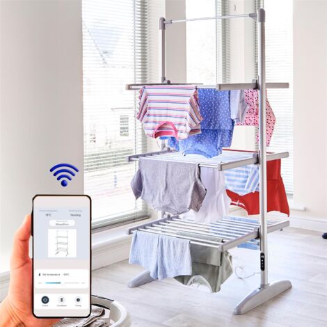 NEO DIRECT Neo Smart Wifi Indoor Electric 3 Tier Airer Folding Foldable Freestanding Laundry Clothes Portable Cloth Heat Heated Rack Dryer