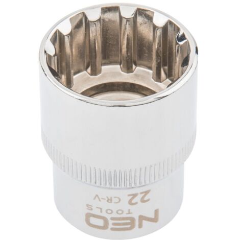 NEO Spline-Steckschlüssel 1/2", 22 mm - universell, langlebig