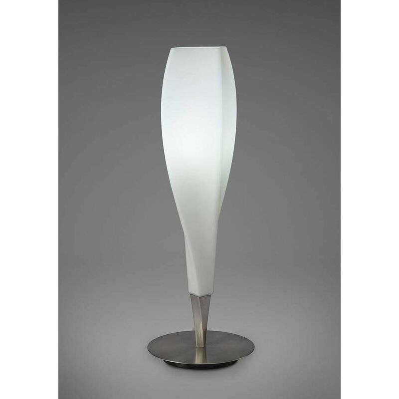 Neo Table Lamp 1 Bulb E27, satin nickel / frosted white glass