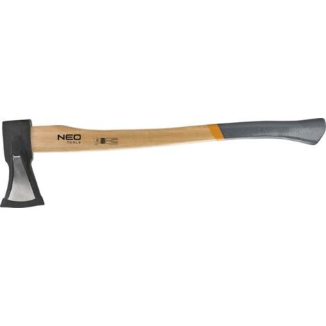 NEO TOOLS 2000 g Axt mit Keil – Robuste Axt mit Hickory-Stiel