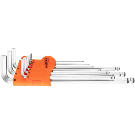 NEO TOOLS 9 clés allen acier chrome-vanadium durables
