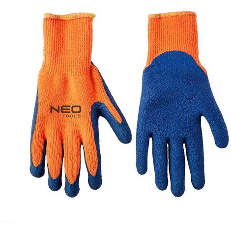 Neo Tools Arbeitshandschuhe mit Latexbeschichtung blau/orange Gr. 10