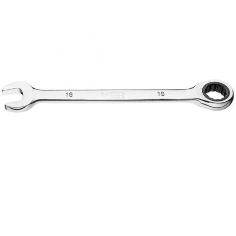 NEO TOOLS - CHIAVE COMBINATA A CRICCHETTO 19MM - IN ACCIAIO CROMO VANADIO