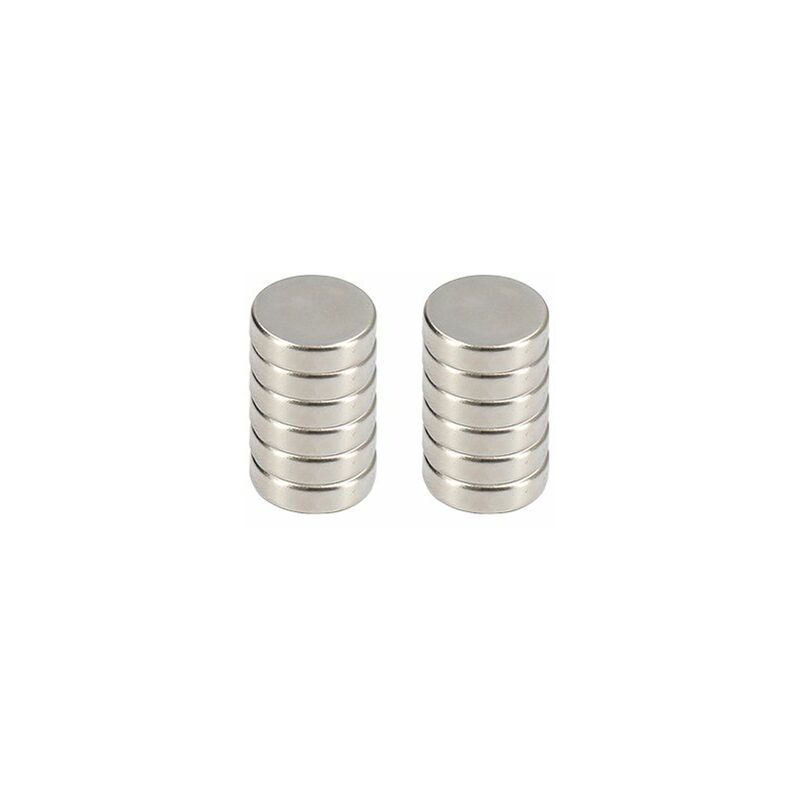 

Ferrestock FSKNDC003 Pack de imanes redondos de neodimio (tierras raras) con una fuerza de sujeción super potente, fijación extra, 18x5 mm, 12