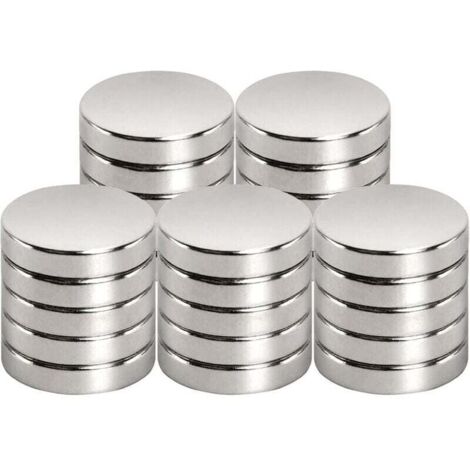 Neodym-Magnet, 15 mm Durchmesser x 3 mm, für Magnettafel, Kühlschrank, Whiteboard, Büro, Whiteboard, starker Magnet (25 Stück)
