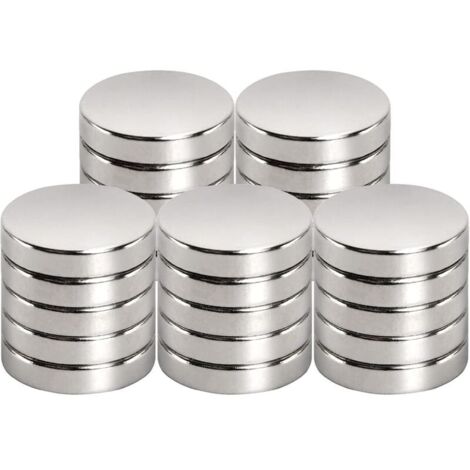 Neodym-Magnet, 15 mm x 3 mm – Magnetkraft bis zu 18 Blatt A4-Papier – Dreifache Nickel-Kupfer-Beschichtung – 25er-Packung