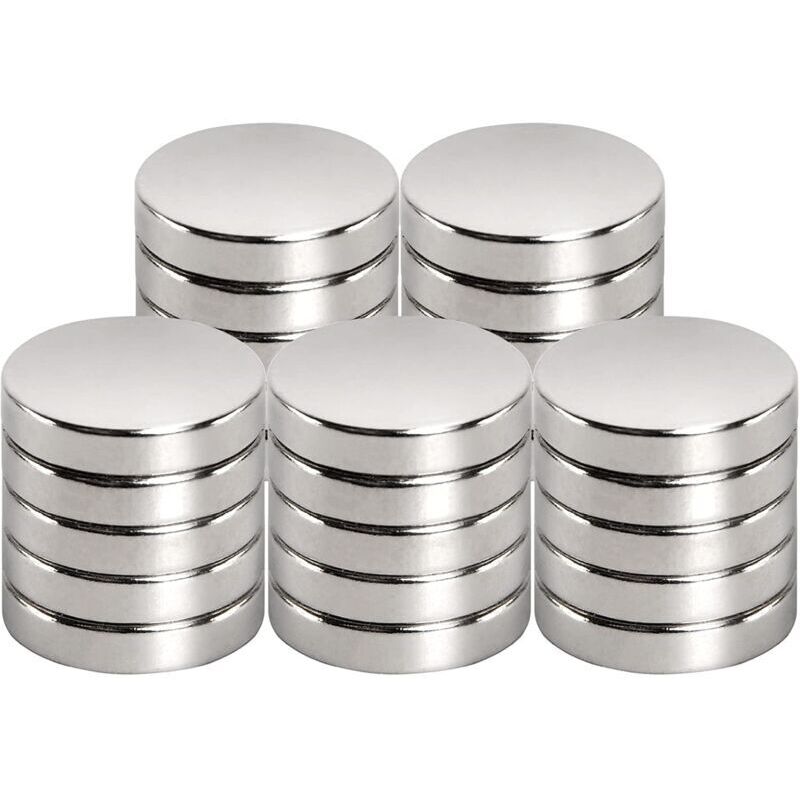 Odipie - Neodymium Magnet, 15 mm Diameter x 3 mm, for Magnetic Board, Refrigerator, Whiteboard, Office, Whiteboard, Strong Magnet (25 Pack)