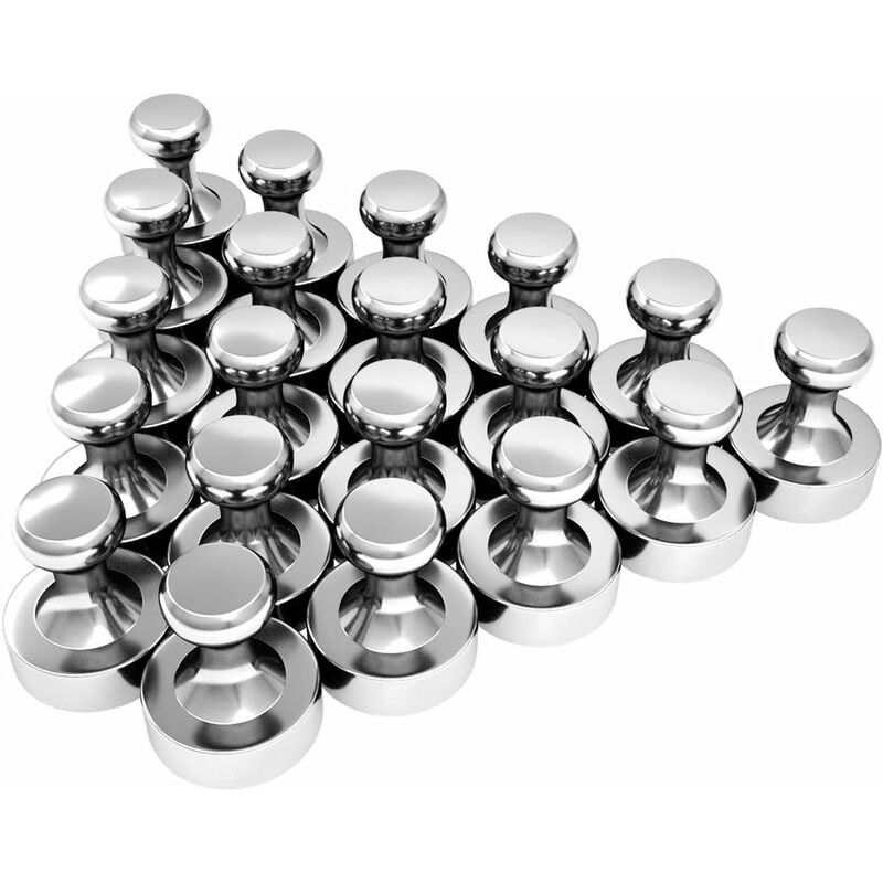 Tinor - Neodymium Magnet 20 Pieces N52 Super Strong Push Pin Magnets for Whiteboard, Fridge Magnet, Magnetic Boards, Magnetic Plate - with Storage Box
