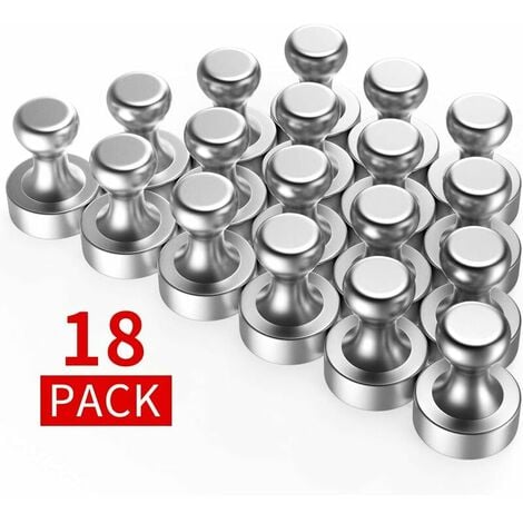 ECHOO Neodymium Magnets, Extremely Strong N52 Metal Magnets 18 Pieces 12 x 16 mm - Stainless Steel Cone Magnets Fridge Magnets for Magnetic Board, Whiteboard