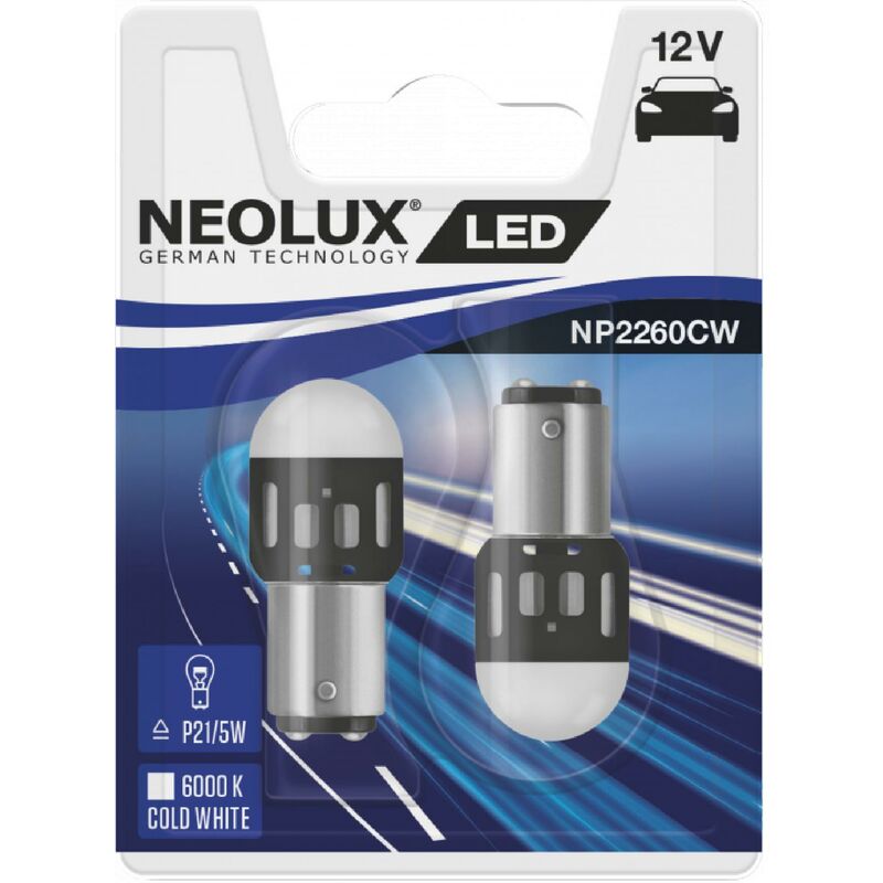 Neolux - 2 Lampes Retrofit Direct Led 12V -P21-5W- BA15s