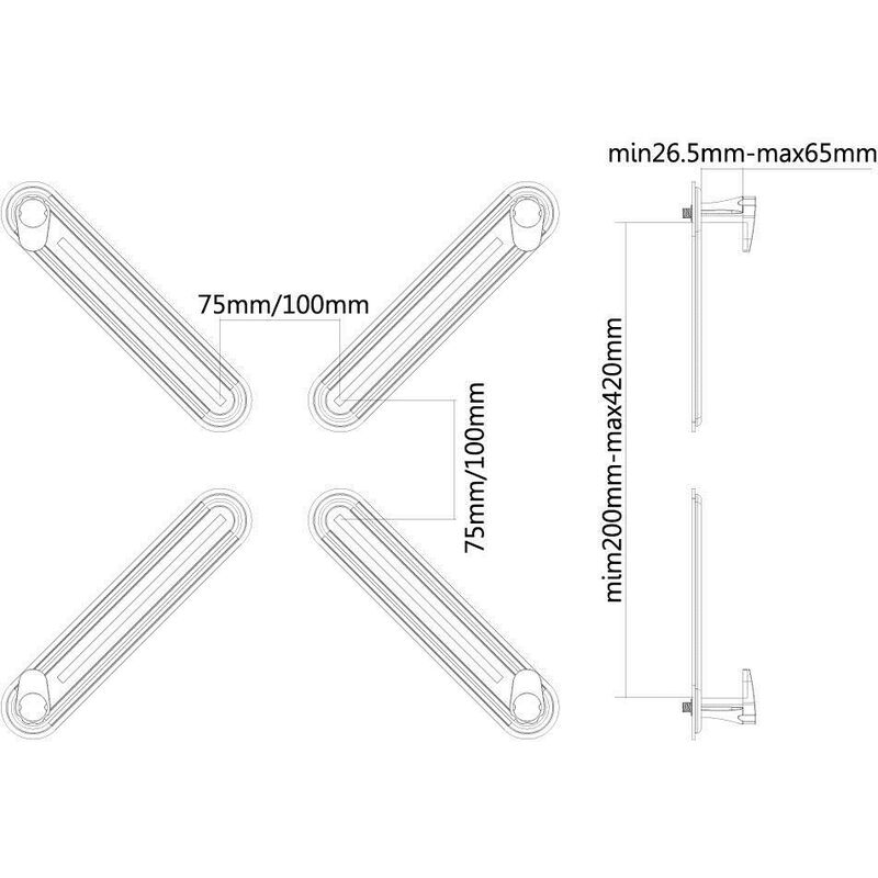 Nuovo Star Adattatore per display non vesa fpma-vesanon 10-27 8KG, nero