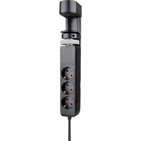 Neomounts DS22-840BL6 Presa di corrente Schuko nera con morsetto da tavolo, 1 pezzo