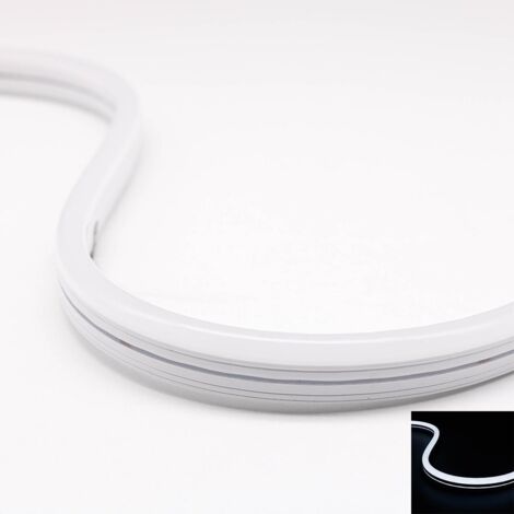 Neon 24V LED Streifen 5M 10W/m 84LED/m 7mm - Lichtfarbe: Kaltweiß 6000K - Schutzart: IP65