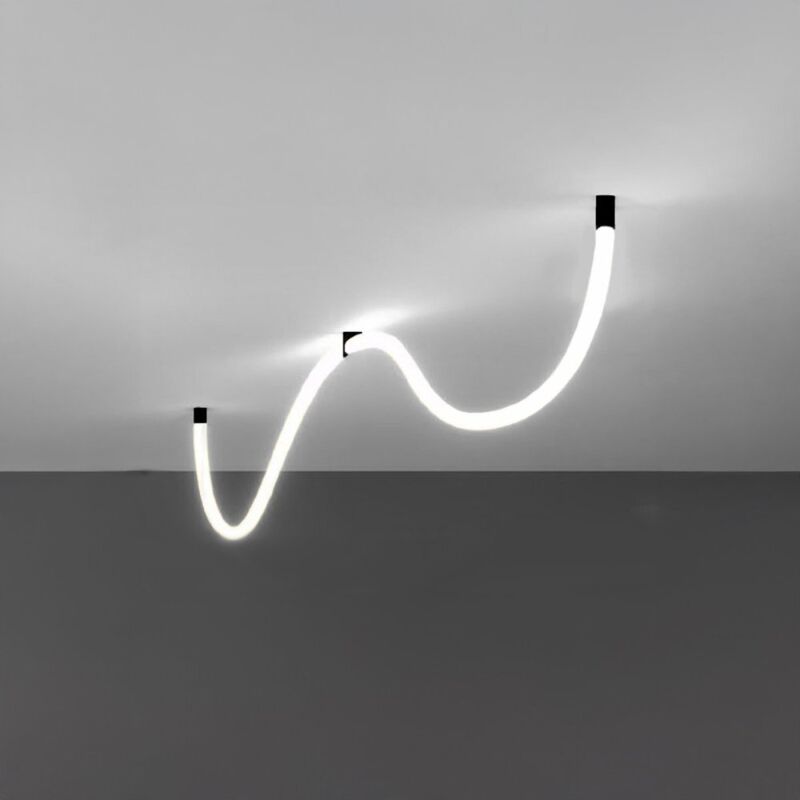Néon flexible redo xloopb lp18 led 72w 5mt ip65 noir bande led tubulaire flexible plafonnier pilote à distance, nuances claires 4000 ° k (lumière