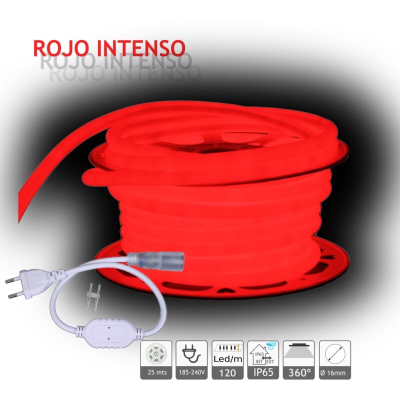 

Neón LED circular 360 flexible ROJO 220V 120 led metro 25m - Jandei