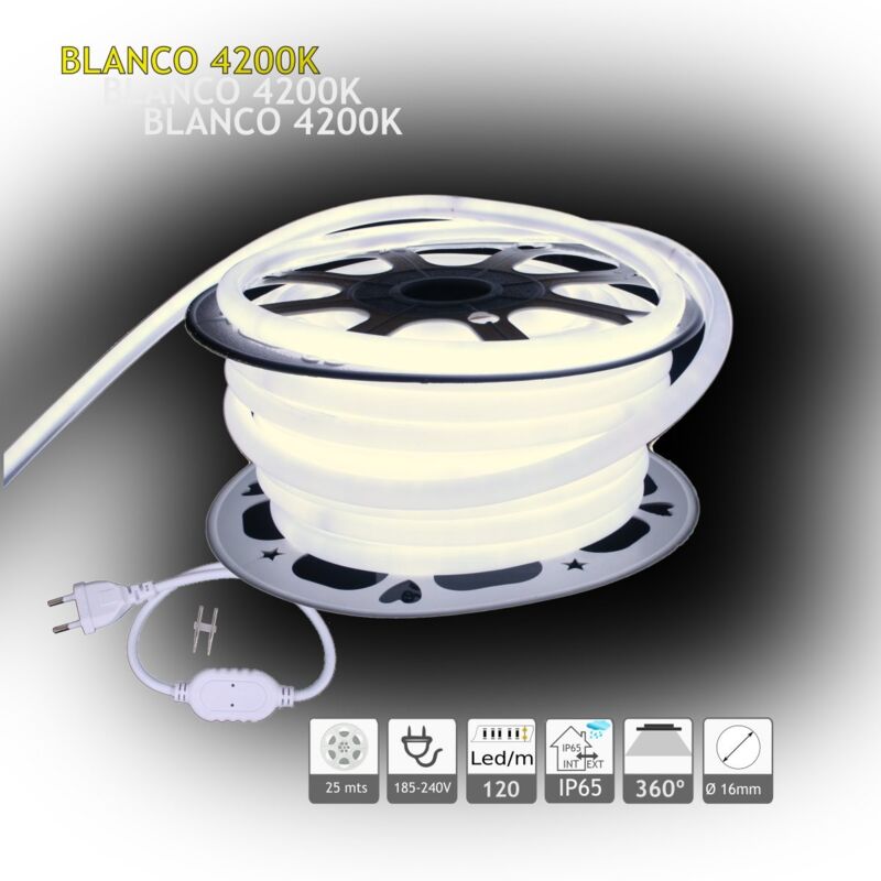 

Neón LED circular 360 flexible 4200K 220V 120 led metro 25m - Jandei