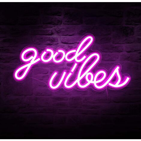 COOVEE Lampe Néon led décoration Murale good vibes Enseigne Néon