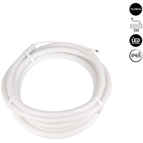 Neon LED flex 360º circolare - Ø22mm - 5 metri - 24V DC - 240Ch/m - Bianco Freddo