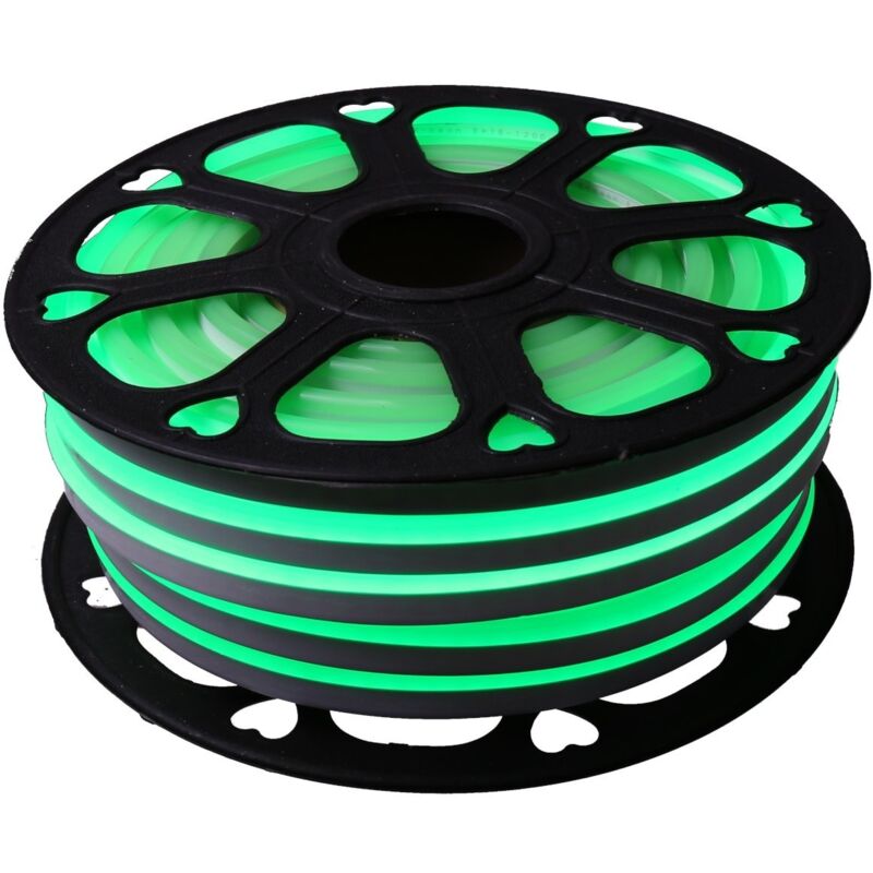 

Jandei Tira LED NEON flexible 25m, Color luz verde 12VDC 8 * 16mm, corte 1cm, 12W 100 led/m SMD2835, decoración, formas, cartel led
