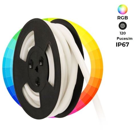 Néon LED flexible RGB - 10 mètres - Kit complet - 11W/m - IP67 -