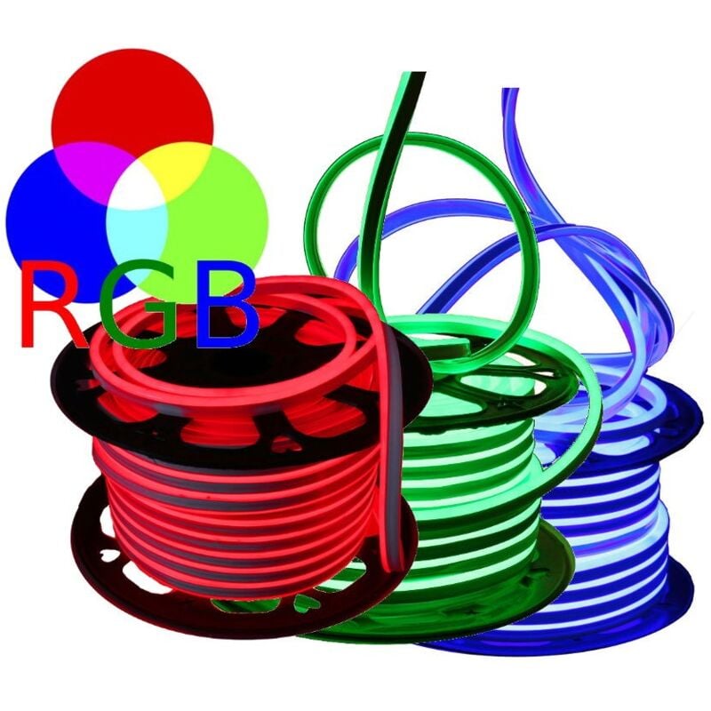 

NEON LED Flexible una cara ,luz RGB ,220DC 8W/m ,8x16mm , funda de silicona para exterior IP66 , cartel luminoso, decoración, fiestas, eventos