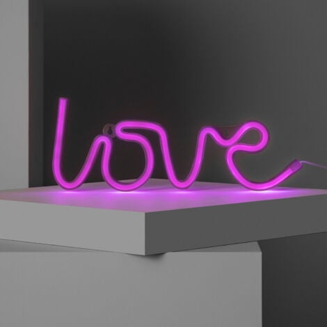 Neon LED Love con Batteria Rosa