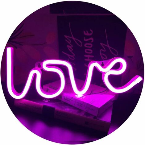 Néon Love Signs Light LED Amour Art Décoratif Signe de Chapiteau - Décoration Murale/Décoration de Table pour Fête de Mariage Salle Enfants Salon Maison Bar Pub Htel Plage Récréatif (Rose)