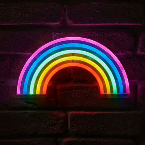 Arc-en-ciel dans le ciel Néon LED pour chambre à coucher, Décoration de  lumières denseigne, Nuage arc-en-ciel, Support mural au néon, Enseigne de  bar créative colorée -  France