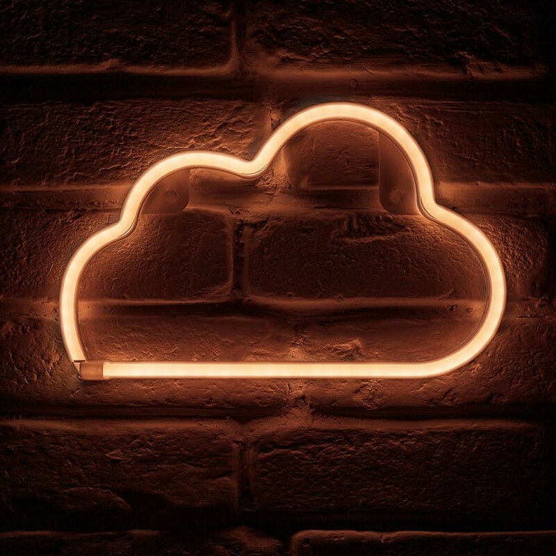 Ostaria - Néon mural à piles Nuage blanc chaud