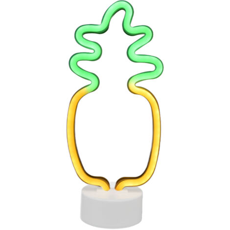 Neon-Nachtlicht, grüne und gelbe LED-Lampe, Dekoration, ABS + Silikon, 20.000 Stunden Lebensdauer, 30 cm