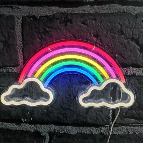 Neon-Regenbogenlampe mit USB-Anschluss, für Zuhause, Partys, Geburtstage, Valentinstag, Schlafzimmerdekoration