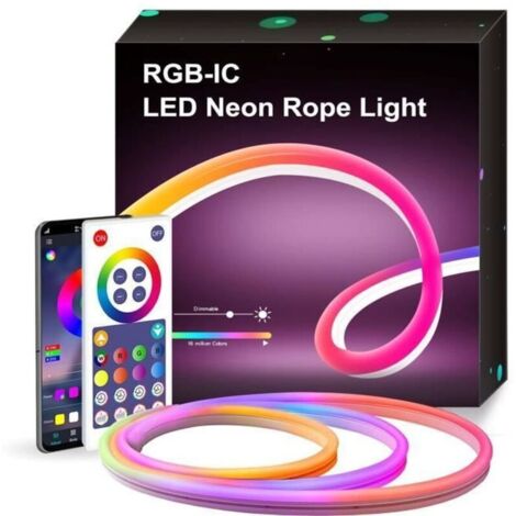 Neon Ruban LED 3m RGBIC - BLEOSAN - Applique Murale Intelligente - Multicolore - Intérieur