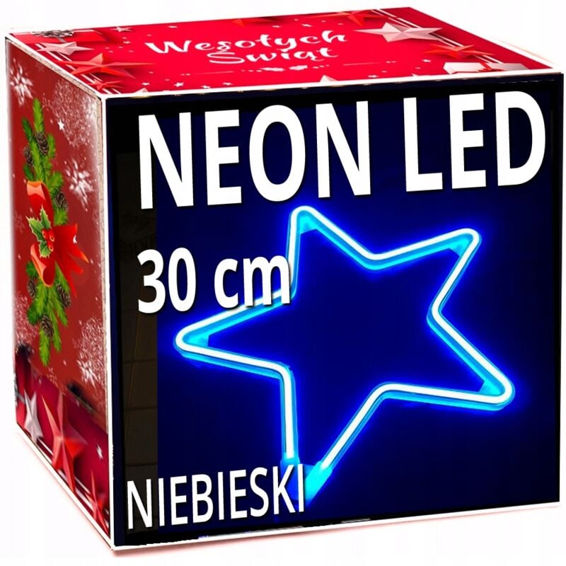 NEON STAR LED 30 cm Fenêtre DOUBLE FACE Lumières de sapin de Noël lumière permanente
