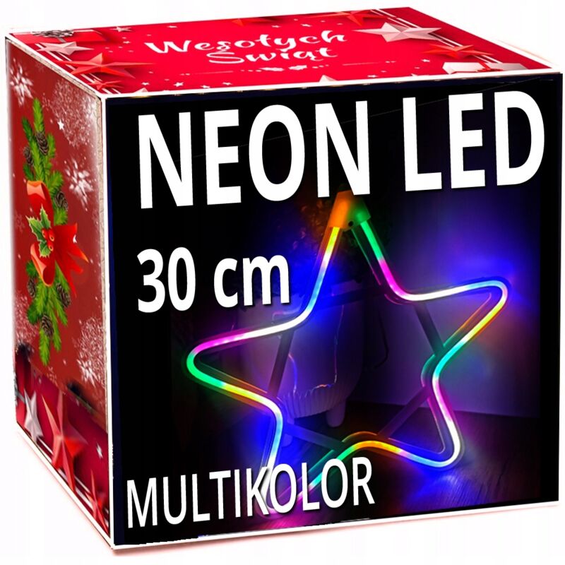 NEON STAR LED 30 cm Fenêtre DOUBLE FACE Lumières de sapin de Noël lumière permanente