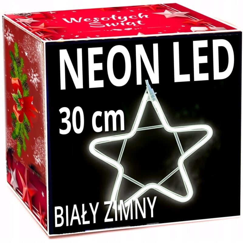 NEON STAR LED 30 cm Fenêtre DOUBLE FACE Lumières de sapin de Noël lumière permanente
