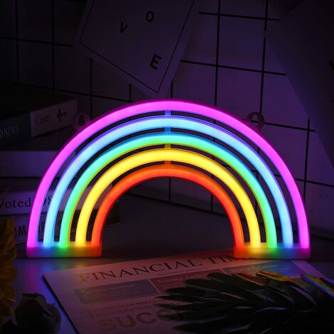 Neonlichter,Dekorative Wandleuchte/Schild, Neonlichter für Schlafzimmer, Spielzimmer, Bar und Party, Geschenkidee für Kinder (Regenbogen)