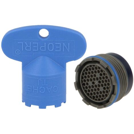 NEOPERL CACHÉ HONEYCOMB TJ/M18.5x1 Strahlregler ( Kl. B 22,8 - 25,2 l/min) mit Schlüssel