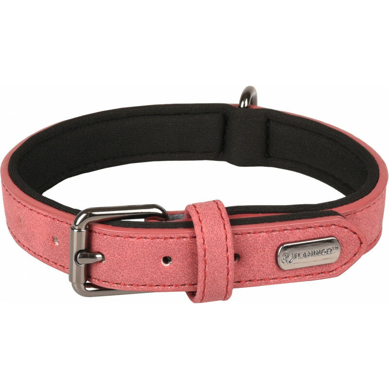 

Neopreno y collar de imitación de cuero talla M. DELU, color rojo. para el perro.