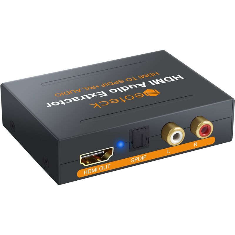 Neoteck 1080P Extracteur Audio HDMI Convertisseur HDMI vers HDMI Optique TOSLINK SPDIF et Analogique RCA L/R Stéréo Mini Adaptateur Splitter Audio