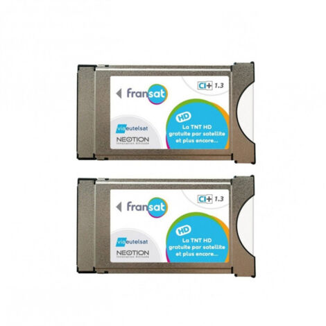 NEOTION Pack 2x MODULES PCMCIA FRANSAT CI+ Dernière Version 1.3 Carte PC7 Décodeur TV - Ready for 4K / UHD/ Full HD