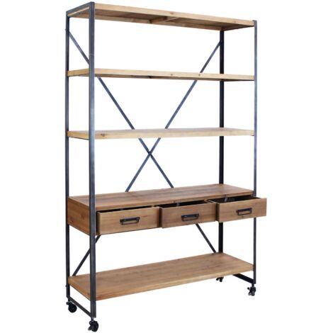 NEPO - libreria in legno e acciaio
