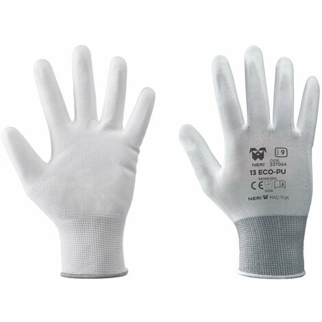 NERI 337064 GUANTI BIANCHI 13 ECO-PU GUANTO DA LAVORO IN POLIESTERE POLIURETANO
