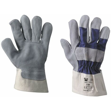NERI 360021 GUANTI P 84 GUANTO DA LAVORO IN CROSTA GROPPONE / TELA JEANS TG 10